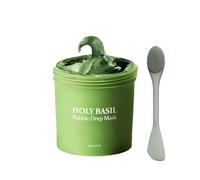 Masque Nettoyant Profond Bulle Basilic Sacré - Nettoyant en profondeur, Régulateur de Sébum et Éclat Instantané, Masque à l'Argile Auto-Moussante, Soin Régénérateur de Peau - 90 g (1Pc)