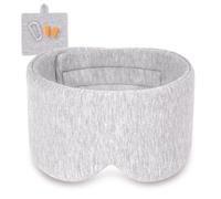 Masque Nuit 100% Coton Modal - Masque Sommeil XL à Velcro Réglable, Confort Extrême pour Voyages et Nuits (Unisexe) - Gris Clair