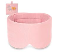 Masque Nuit 100% Coton Modal - Masque Sommeil XL à Velcro Réglable, Confort Extrême pour Voyages et Nuits (Unisexe) - Rose