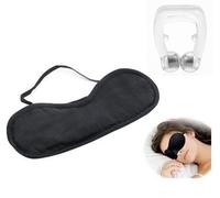 Masque Nuit + Nose Clip Nez Anti-Ronflement Apnée Sommeil Dilatateur Nasal