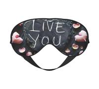 Masque occultant avec inscription « I Love You » avec des mots avec cœurs imprimés pour homme et femme avec sangle réglable double face