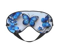 Masque occultant double face avec motif papillons bleus pour homme et femme avec sangle réglable
