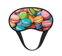 Masque occultant pour les yeux à imprimé macaron biscuit pour dormir en avion, masque de sommeil en polyester pour la maison et les voyages