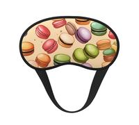 Masque occultant pour les yeux à imprimé macaron biscuit pour dormir en avion, masque de sommeil en polyester pour la maison et les voyages