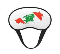 Masque occultant pour les yeux avec drapeau du Liban pour dormir en avion, masque de sommeil en polyester pour la maison et les voyages