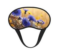Masque occultant pour les yeux avec fleurs sauvages et bleuets, marguerites, pour dormir en avion, masque de sommeil en polyester pour la maison et les voyages