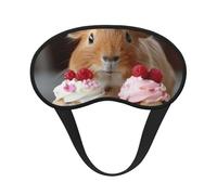 Masque occultant pour les yeux avec imprimé cochons d'Inde et cupcakes pour dormir en avion, masque de sommeil en polyester pour la maison et les voyages