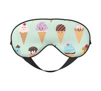 Masque occultant pour les yeux avec imprimé de cônes de crème glacée pour homme et femme avec sangle réglable des deux côtés