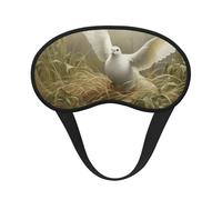 Masque occultant pour les yeux avec imprimé herbe et colombe pour dormir en avion, masque de sommeil en polyester pour la maison et les voyages