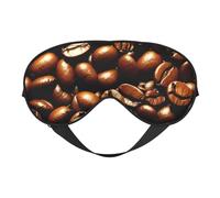 Masque occultant pour les yeux avec motif grains de café torréfié et amusant - Pour homme et femme - Sangle réglable des deux côtés