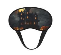 Masque occultant pour les yeux d'Halloween avec imprimé horreur pour dormir en avion, masque de sommeil en polyester pour la maison et les voyages