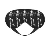 Masque occultant pour les yeux d'Halloween - Motif tête de mort squelette - Deux côtés - Sangle réglable - Pour le sommeil et le voyage