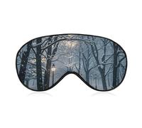 Masque occultant pour les yeux en hiver, neige tombant dans le parc, masque de voyage pour les yeux pour dormir en avion avec sangle réglable, masque de sommeil pour femmes et hommes, masque de nuit