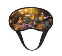 Masque occultant pour les yeux en polyester avec imprimé papillons violet-doré pour dormir en avion, pour la maison et les voyages