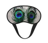Masque occultant pour les yeux en polyester avec motif plumes de paon pour dormir en avion, pour la maison et les voyages
