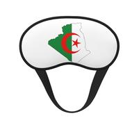 Masque occultant pour les yeux en polyester pour la maison et les voyages Motif carte du drapeau de l'Algérie
