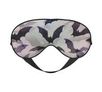Masque occultant pour les yeux Halloween chauve-souris gris imprimé femmes hommes double face sangle réglable sommeil voyage détente