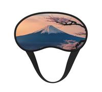 Masque occultant pour les yeux japonais Mount Fuji avec imprimé paysage pour dormir en avion, masque de sommeil en polyester pour la maison et les voyages