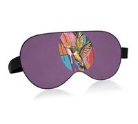 Masque occultant pour les yeux réglable en sangle élastique pour la | Oiseau coloré refroidissement huile tissu nylon masque yeux doux rembourré rembourrage coton effet bloquant la lumière