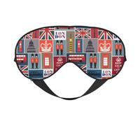 Masque occultant réversible avec symboles de l'Angleterre - Double face - Réglable - Doux - Pour dormir et voyager