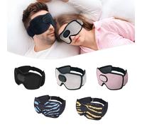 Masque oculaire Bluetooth 3D pour dormeurs latéraux, casque sans fil, écouteurs de sommeil, meilleur cadeau pour le yoga, les voyages, la sieste 3D eyemask Grey