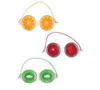 Masque Oculaire en Gel Yeux, 3 Pièces, Motif Fruit | PVC et Gel, Bande Élastique, Occultation Douce, pour Paupières et Contour Sous-œil