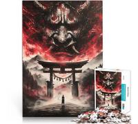Masque Oni du Torii Gate maléfique Puzzles pour Adolescents 1000 pièces Jouets Anti-Stress Décoration d'intérieur 38x26cm