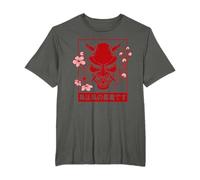 Masque Oni japonais Demon Art Fleur de Cerisier Harajuku T-Shirt