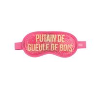 Masque original avec message ""P***** de gueule de bois"". Masque de sommeil rose. Masque en gel pour les yeux. Dimensions : 18,5 x 9