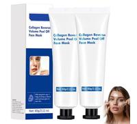 Masque Peel off Collagene Visage Korean, Collagen Night Wrapping Mask, Masque Rafraichissant Visage, Hydratation Profonde, Apaisant Et élastique, Réduit Les Ridules Et Minimise Les Pores, 60 g (2PC)