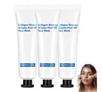 Masque Peel off Collagene Visage Korean, Collagen Night Wrapping Mask, Masque Rafraichissant Visage, Hydratation Profonde, Apaisant Et élastique, Réduit Les Ridules Et Minimise Les Pores, 60 g (3PC)