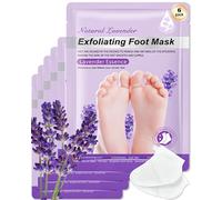 Masque Peeling Pied-6 Paires Exfoliant Masque Pieds Très Secs et Abîmés, Hydratantes Nourrissant Soin Des Pieds,Foot Peel Mask Pour Femmes & Hommes,Réparer les Talons Fissurés et Morts- lavande