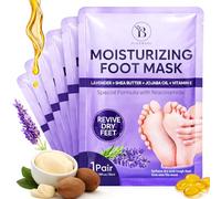 Masque Pieds Hydratant à la Lavande - Karité Jojoba Vitamine E - 6 Paires | Rituel Spa à la Maison en 30 Minutes, Restaure Douceur et Souplesse, Cadeau Idéal pour un Moment de Bien-Être - 6 Pack