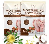 Masque Pieds Hydratant - Karité Jojoba Vitamine E - 2 Paires | Rituel Spa à la Maison en 30 Minutes, Restaure Douceur et Souplesse, Cadeau Idéal pour un Moment de Bien-Être - 2 Pack