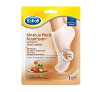 Scholl Masque Pieds à l'Amande et au Miel pour peaux sèches - En 20 minutes - Chaussettes de soin hydratantes, non grasses et faciles à utiliser - Masques et emballage recyclables - 1 paire