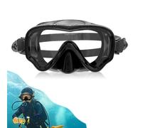 Masque Plongée Adulte, Masque de Plongée Anti Buée Anti-Fuite, Lunettes de Plongée Panoramiques 180°, avec Lentille en Verre Trempé et Cache-Nez, pour Plongée et Apnée, Taille Unique Unisex Noir