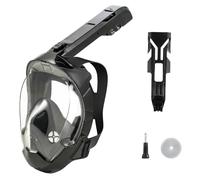 Masque plongée Adulte - Masque Tuba intégral 180° Anti-buée avec Double système d’air, Masque de plongée Adulte avec Support caméra - Masque Snorkeling Adulte Confortable-L/XL