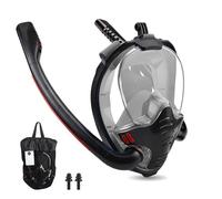 Masque Plongée Adulte, Snorkel Mask Grand Champ de Vision 180°, Masque Plongee Tuba avec Support de Caméra, Anti Buée Masque Snorkeling Adulte, Plongé Masque et Tuba Adulte pour Adultes(Noir,L)