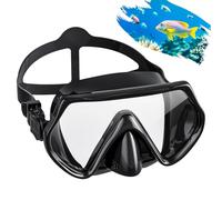 Masque Plongée Adulte, Verre Trempé et Joint en Silicone, Anti-Fuite et Anti-Buée, Grand Angle de 180 °, pour Plongée,Plongée en Apnée et Natation