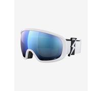 Masque POC Fovea blanc avec lentille Clarity Highly Intense Partly Sunny Blue