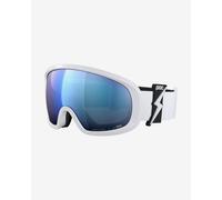 Masque POC Fovea Mid blanc noir avec lentille Clarity Highly Intense Partly Sunny Blue
