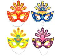 Masque Pour Enfant À Décorer Carnaval 4 Pièces