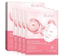 Masque pour le Visage au Collagène 4pcs, Hydratant & Repulpant, Réduction des Rides et Ridules, Minimisation des Pores, Amélioration de L'élasticité, Masque anti-âge et Rajeunissant pour le visage