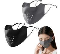 Masque pour Le Visage UV Protection, 2pcs UPF 50+ Masque de crème, Masque de Protection Respirant, Couverture de Visage Lavable pour Les Femmes extérieures