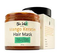 Masque pour les Cheveux à la Mangue et Kératine - Répare en Profondeur - Traitement Nourrissant pour Cheveux Secs - Huile d’Argan, Aloe Vera, Collagène Hydrolysé et Vitamine B7 - Naturel et Végan Loko