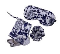 Masque Pour Les Yeux 1 ensemble de masque for les yeux sommeil en soie, avec sac à cordon assorti for voyage, pièce, chouchou for cheveux, motif Floral, aide la relaxation, multicolore(NO.3)