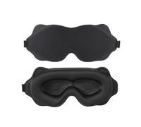 Masque pour les yeux 3D profilé pour les yeux - Masque concave moulé pour le sommeil de nuit - Bloque la lumière - Pour homme et femme (noir)