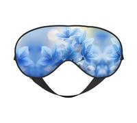 Masque pour les yeux à fleurs bleues pour dormir, masque de sommeil bloquant parfaitement la lumière pour les femmes et les hommes, bandeau doux et confortable pour les voyages