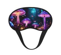 Masque pour les yeux à imprimé champignon magique pour dormir bloquant la lumière pour voyage, yoga, camping, repos nocturne
