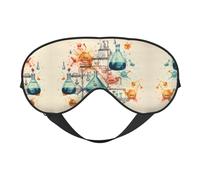 Masque pour les yeux à imprimé chimie pour dormir, masque de sommeil bloquant parfaitement la lumière pour les femmes et les hommes, bandeau doux et confortable pour les voyages